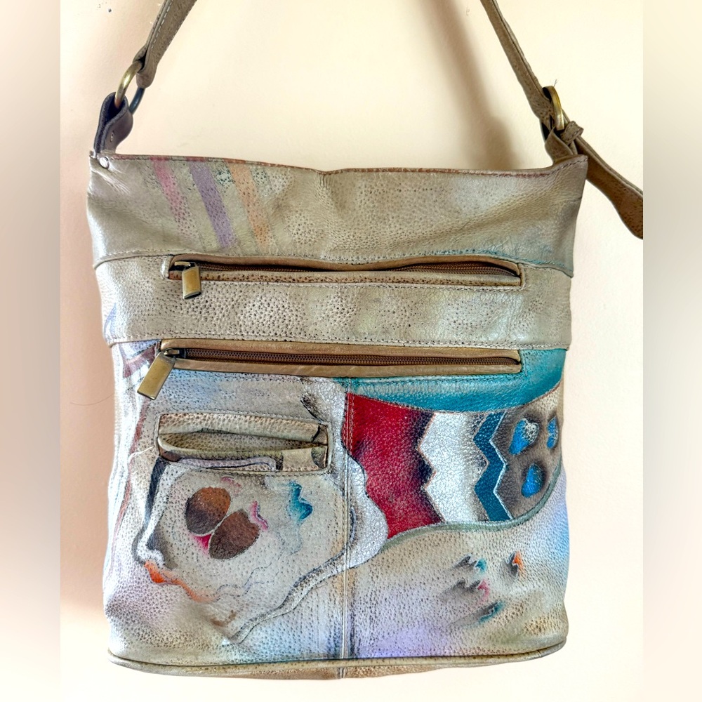 Biacci Italian-Made Vintage Handpainted Leather Shoulder Bag
💜💜💜